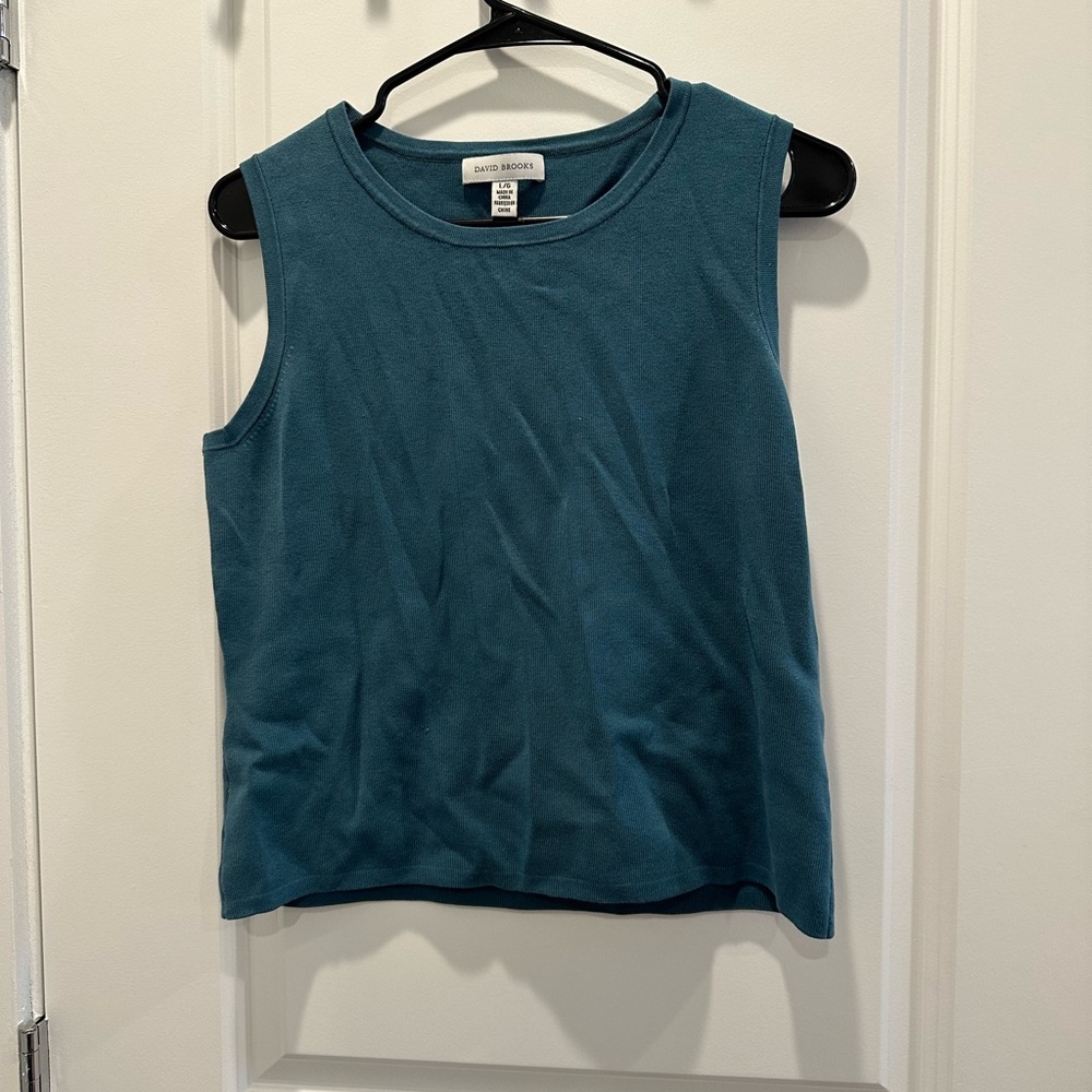 teal sweater vest